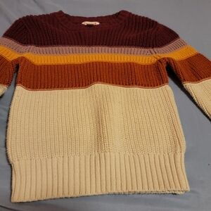 Cat & Jack Kids Sweater with Stripes in Cream, Orange, and Brown